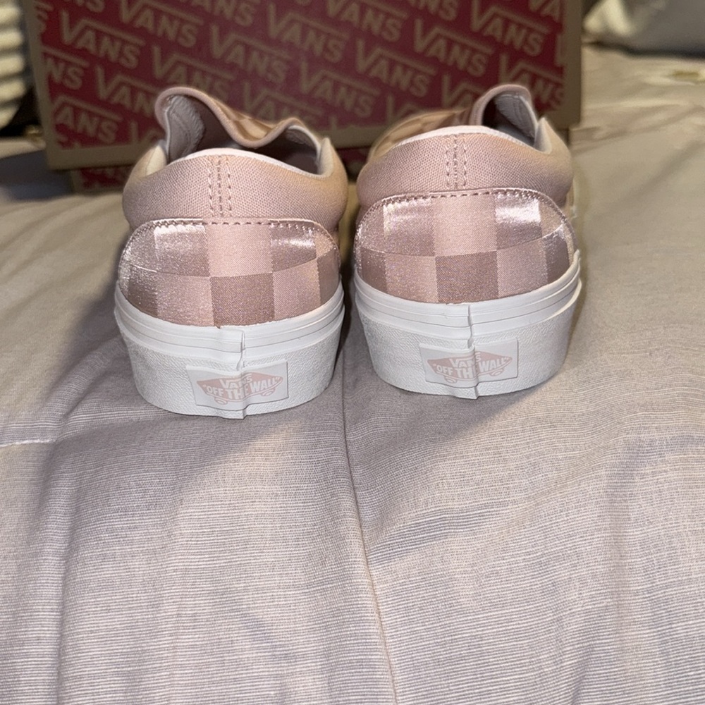 Vans Pink Checkered Slip-On Sneakers - Picture 5 of 7